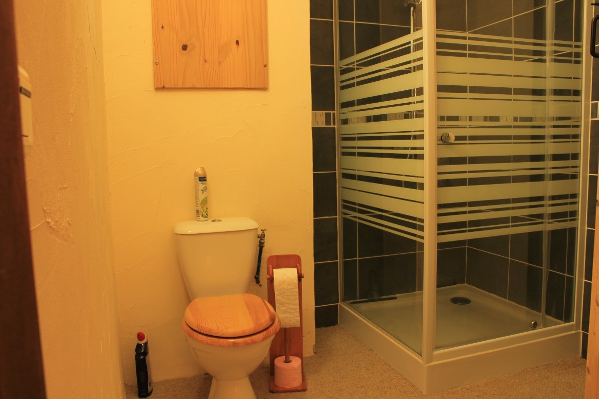 Une salle d'eau avec WC à l'étage