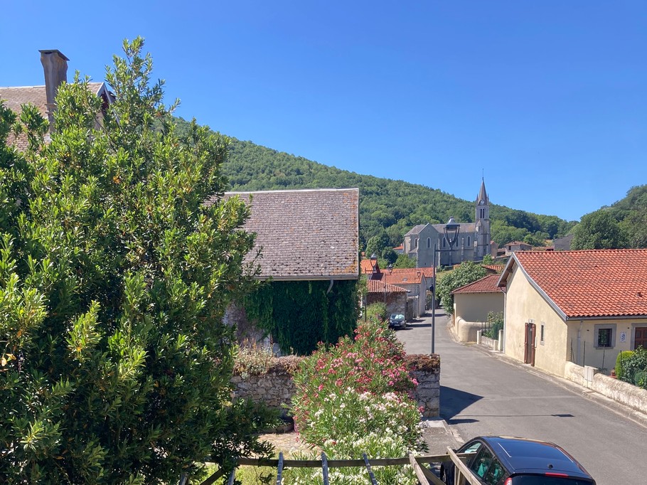 View from the bedroom of the church and the garden