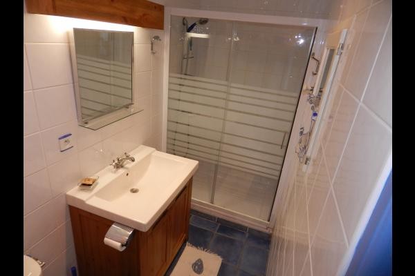 la salle d'eau mitoyenne à la chambre