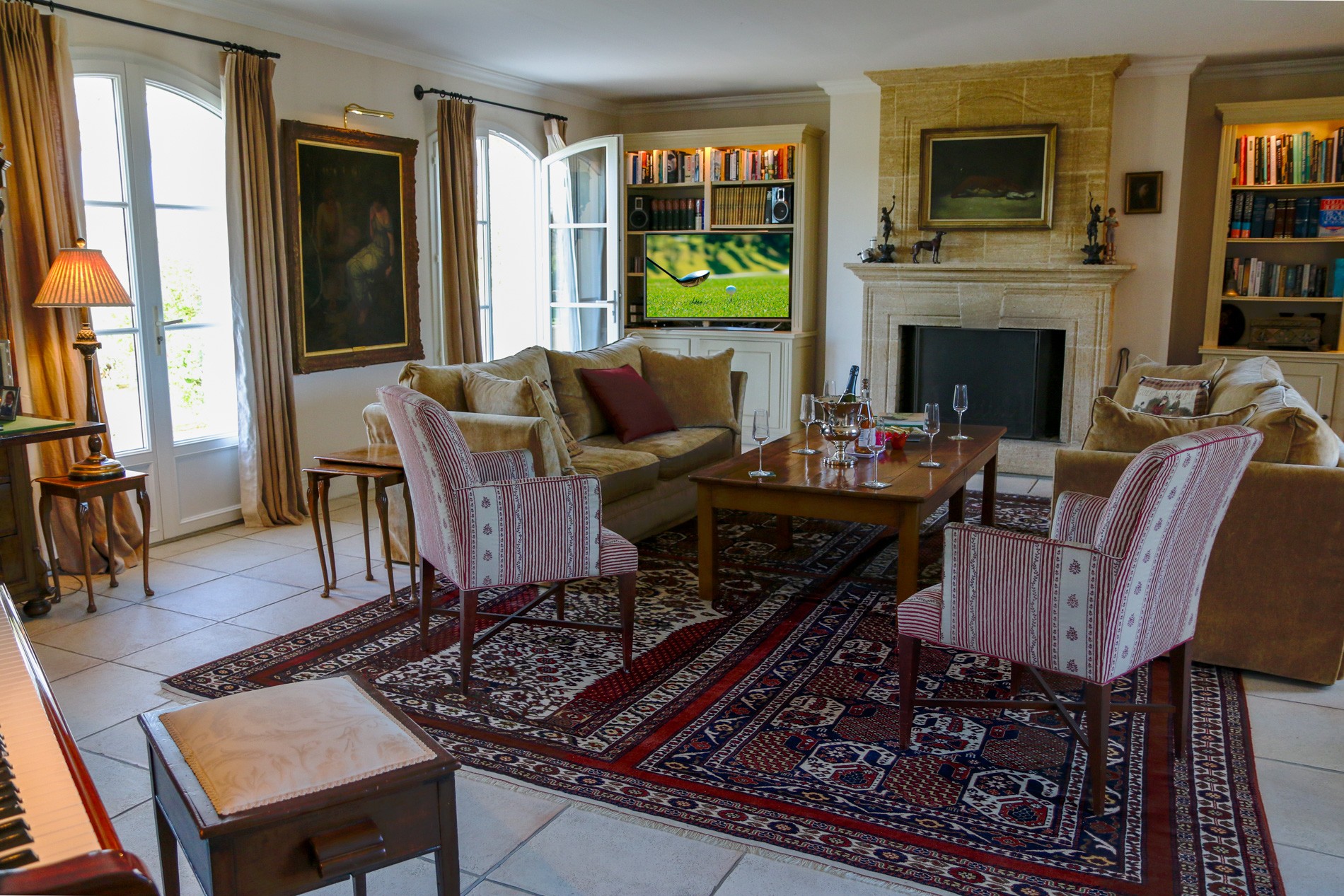 Living room with fireplace