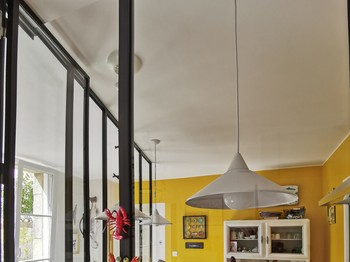 kitchen area with coffee machine