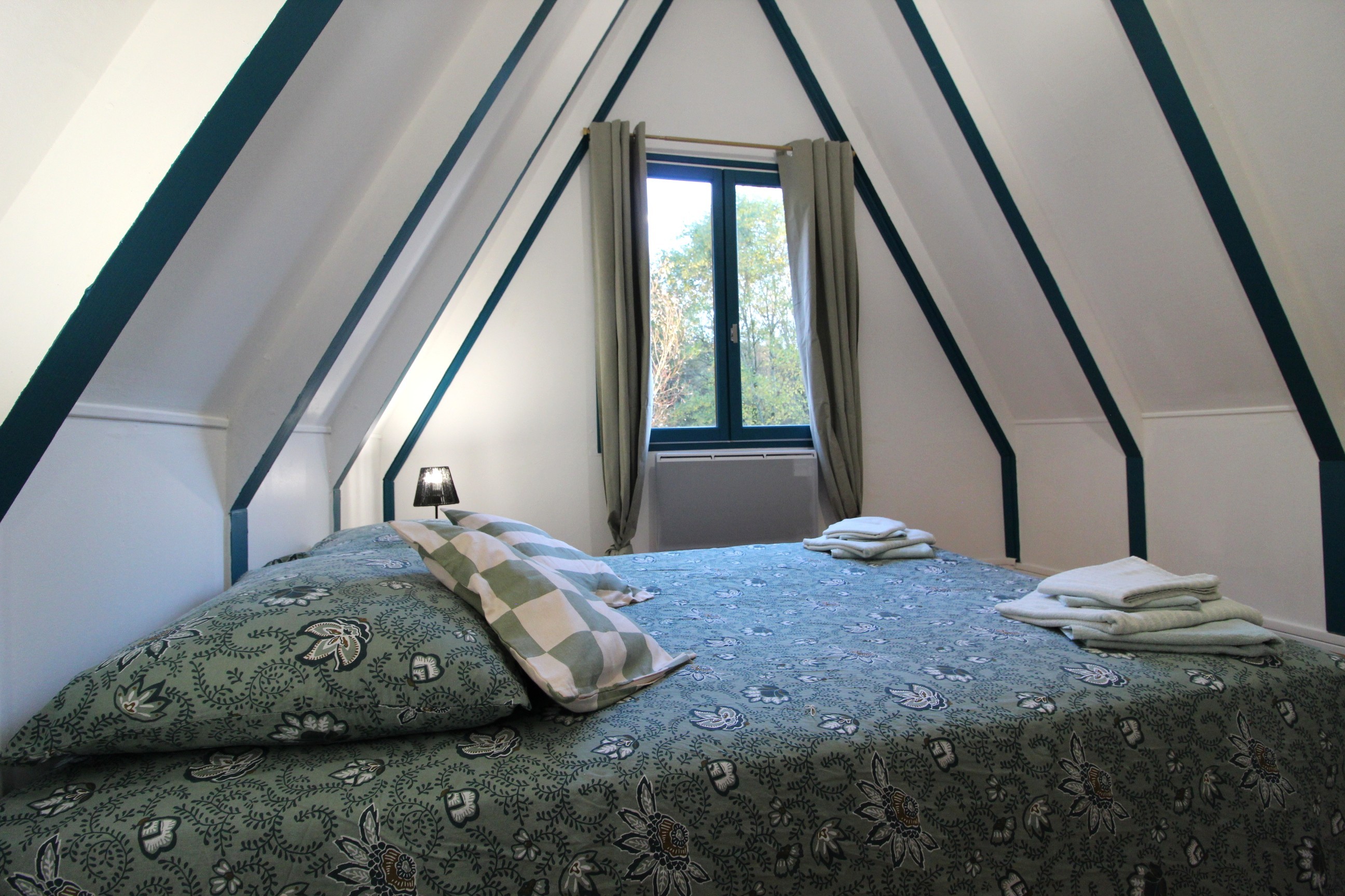 Chambre Verte - Chalet atypique en A, l'Armorique, en pleine nature dans les Vosges