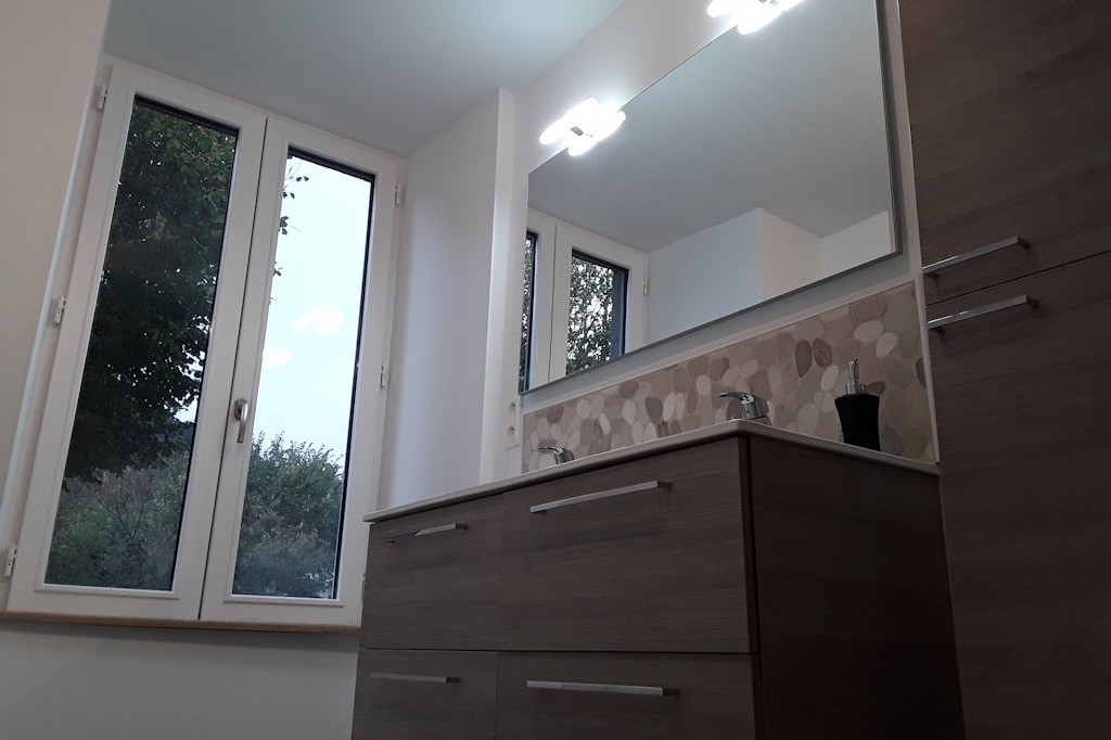 salle de bain Double vasque - colonne de rangement
