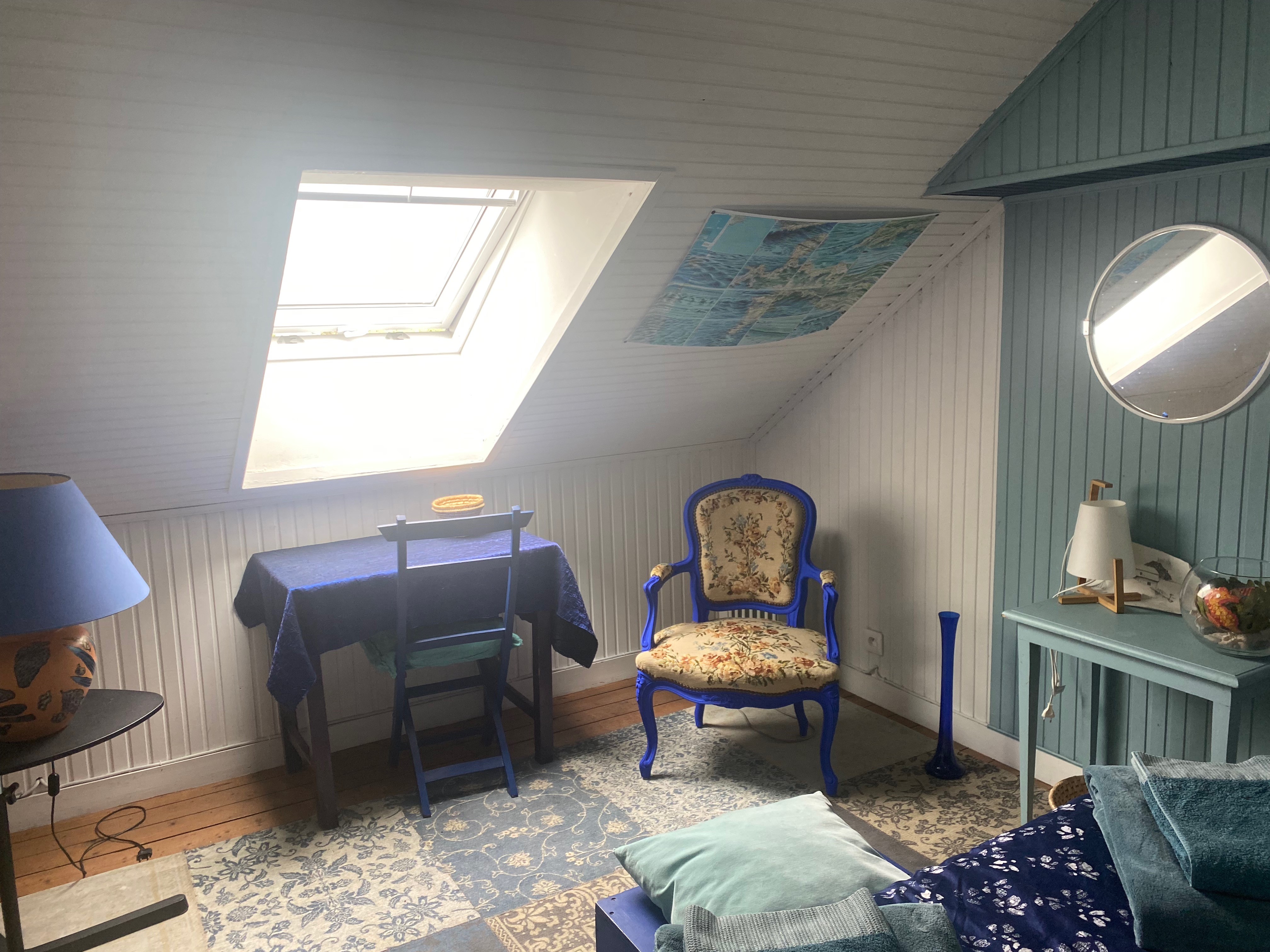 office area blue bedroom 2nd floor