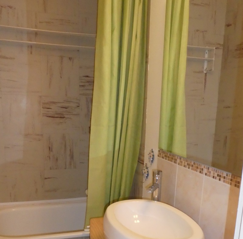 Salle de bain (vasque, baignoire-sabot, douche)