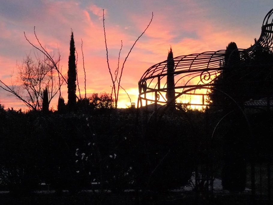 Coucher de soleil sur la gloriette