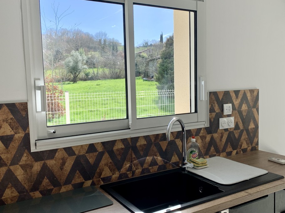 cuisine vue sur le jardin