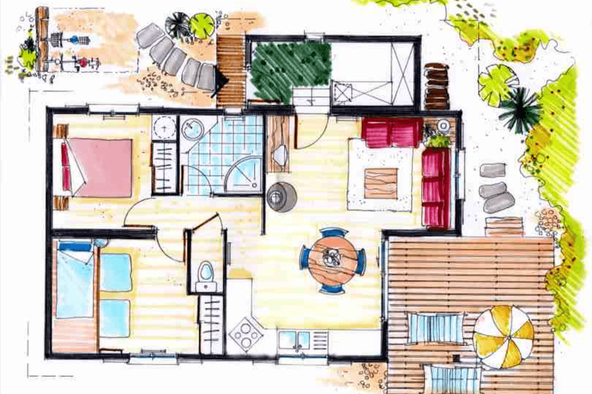Plan intérieur de tous nos chalets