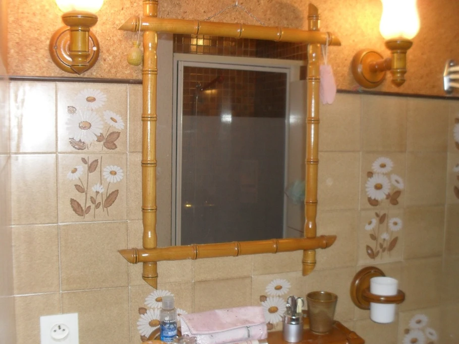 salle d'eau avec lavabo sur meuble et douche