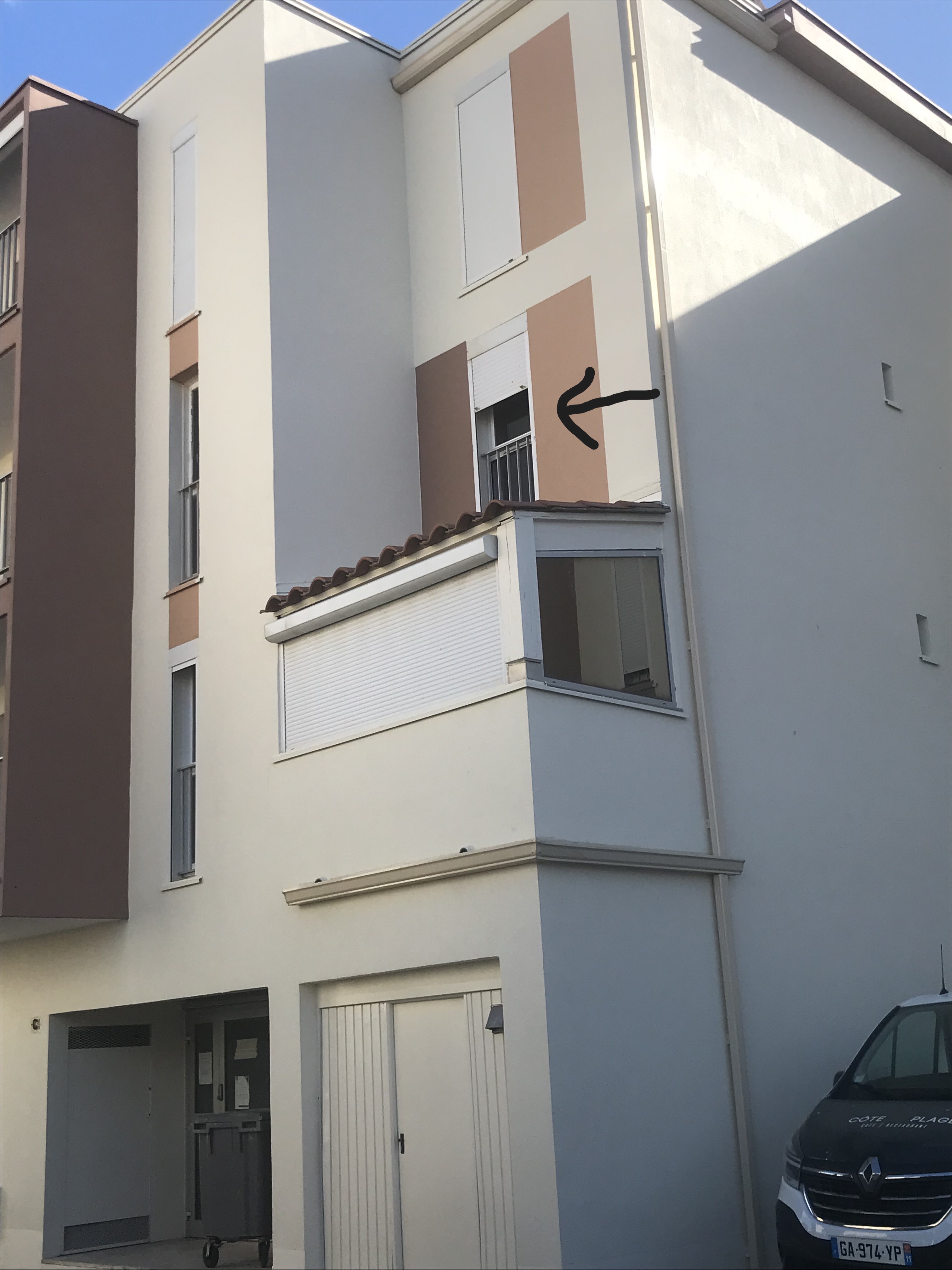 chambre côté parking