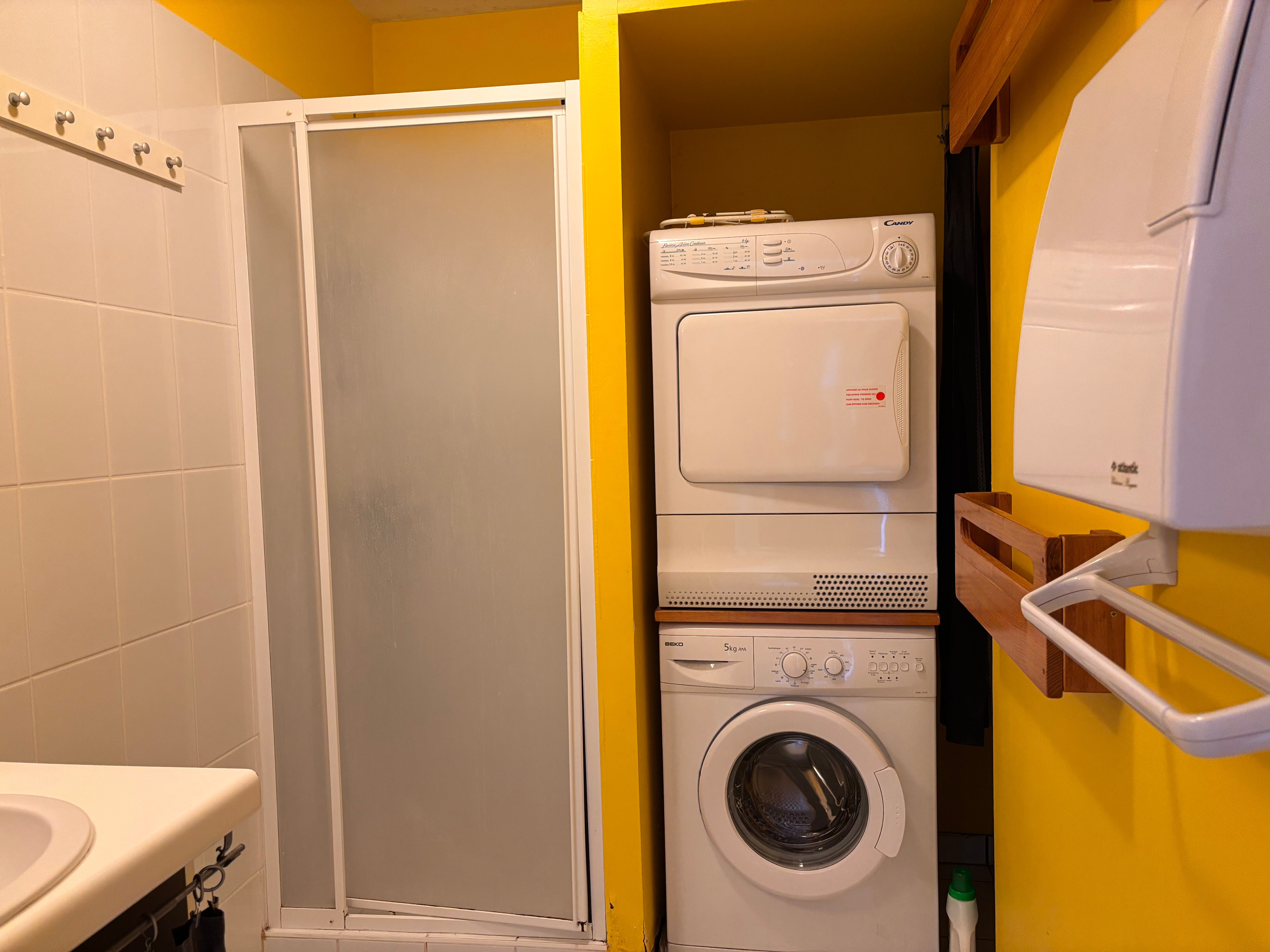 Shower room with washing machine and tumble dryer - Apartment with terrace in Gérardmer