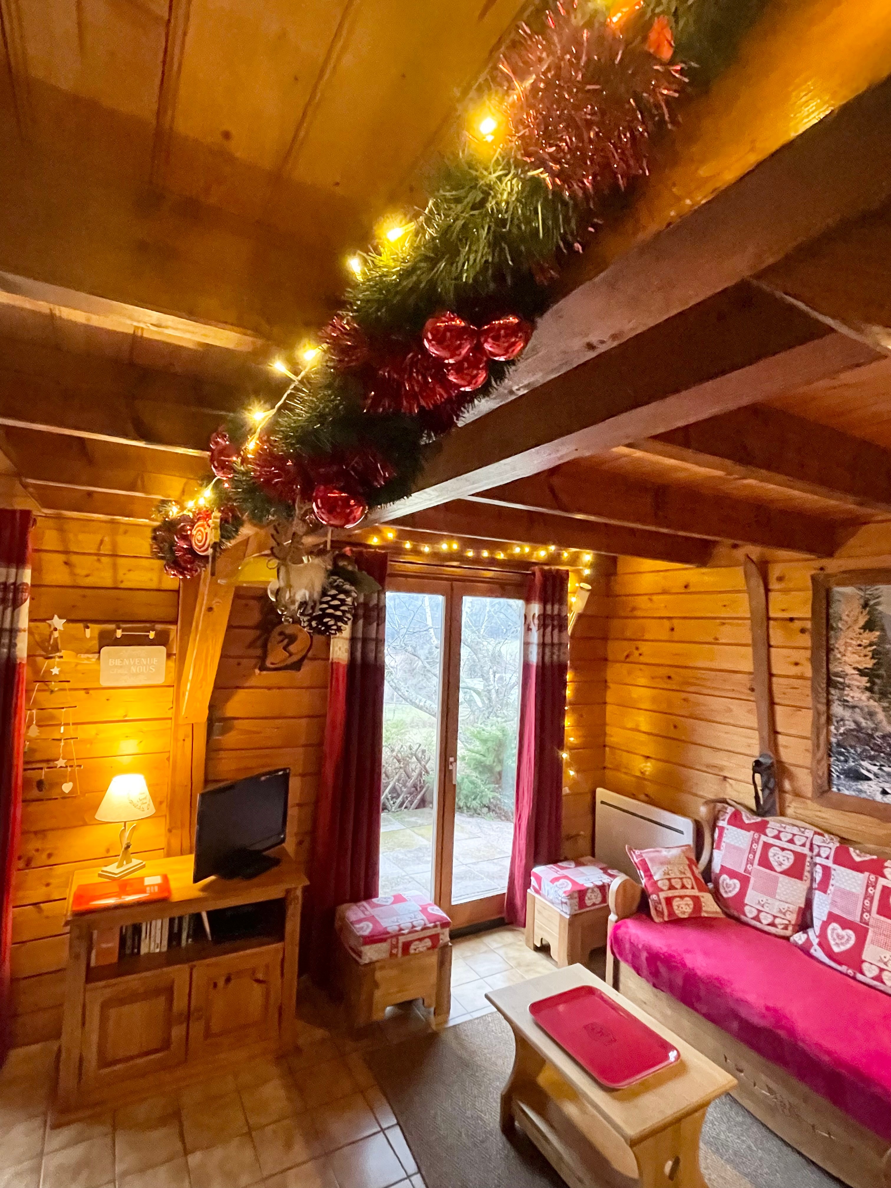 The chalet decorated for the festive season