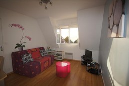 le salon vue depuis la petite entrée location de vacance a 150 de tout commerces et 300 m de la plage