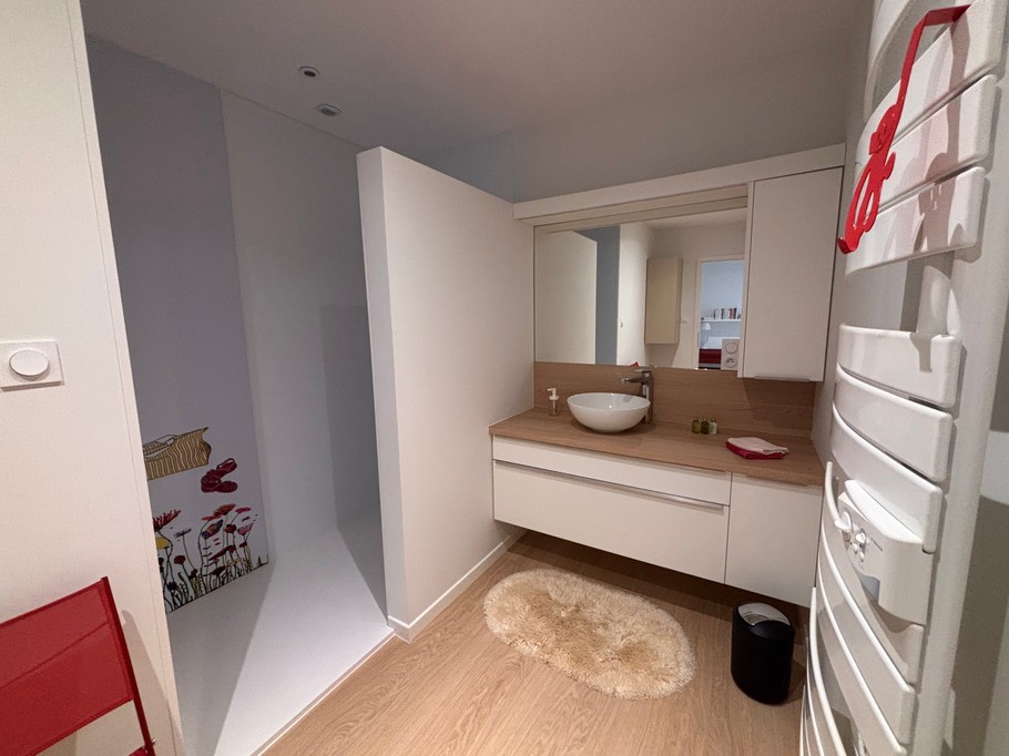 Salle d'eau avec grande douche - Appartement les Marguerites - Contrexéville, Vosges