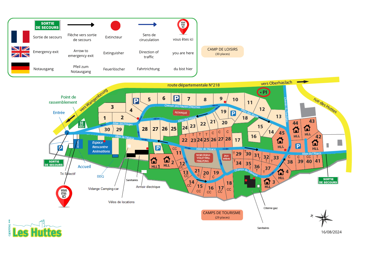 Plan du camping