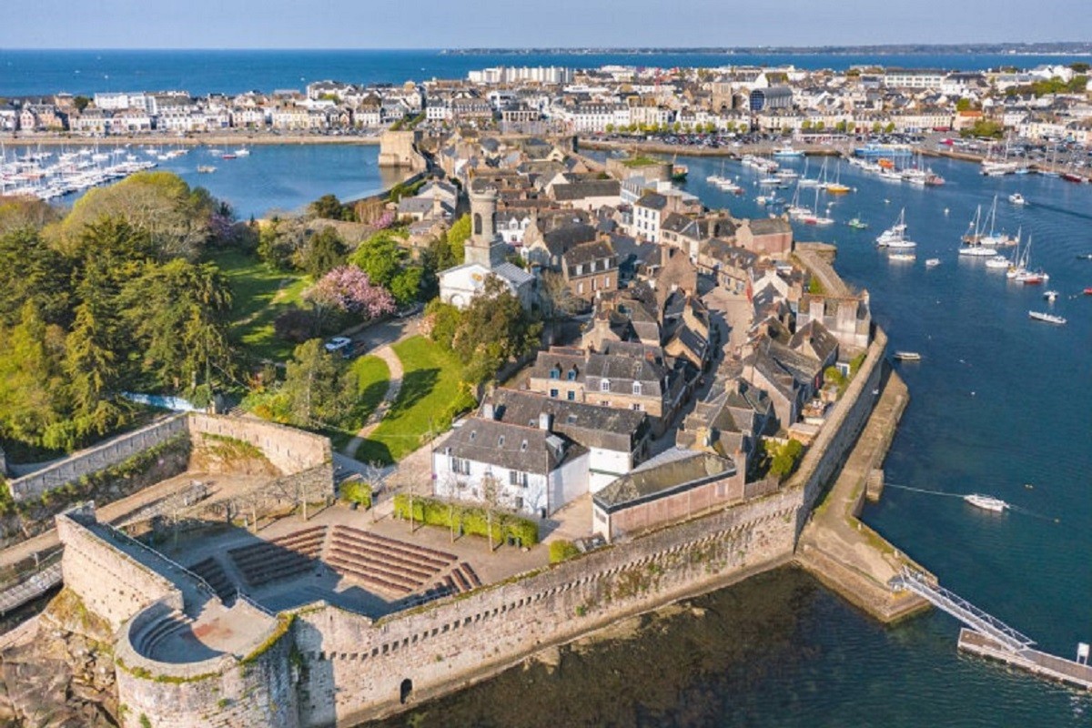 View of the walled town of Concarneau