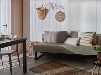 2-seater sofa bed in living room