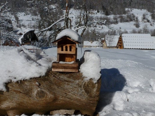 Sur la terrasse en Hiver
