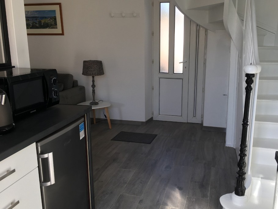 Location Drouin, Paimpol, espace intérieur, RDC, partie séjour cuisine