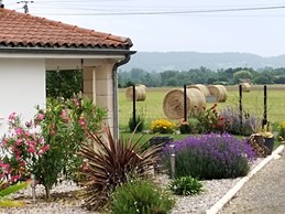 Entrée du gîte avec portail électrique, cours privée pour les véhicules.