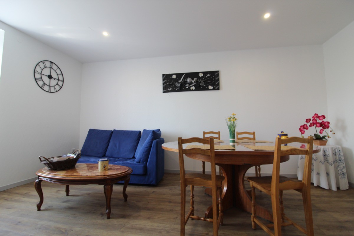 Coin salon séjour - Appartement Chez Reine - Location de vacances - Étival-Clairefontaine