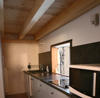La cuisine - Chambre Flocon à la ferme sous les Hiez à Cornimont