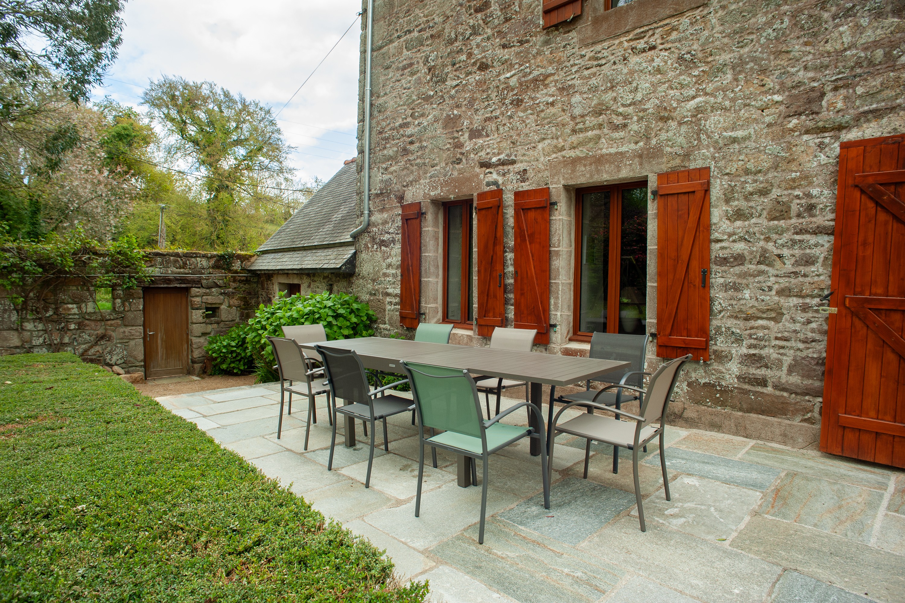 The terrace in front of the house