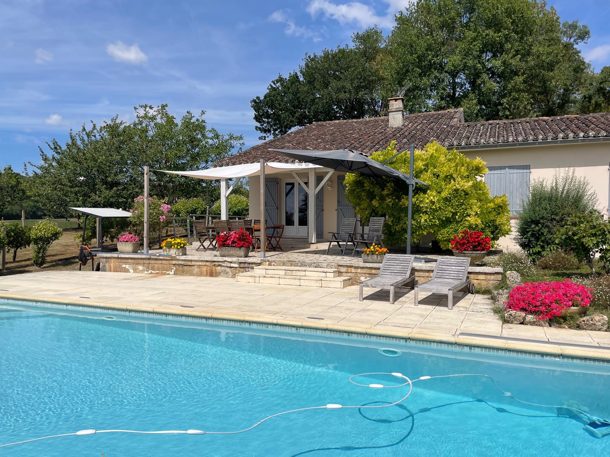 Terrasse en été.