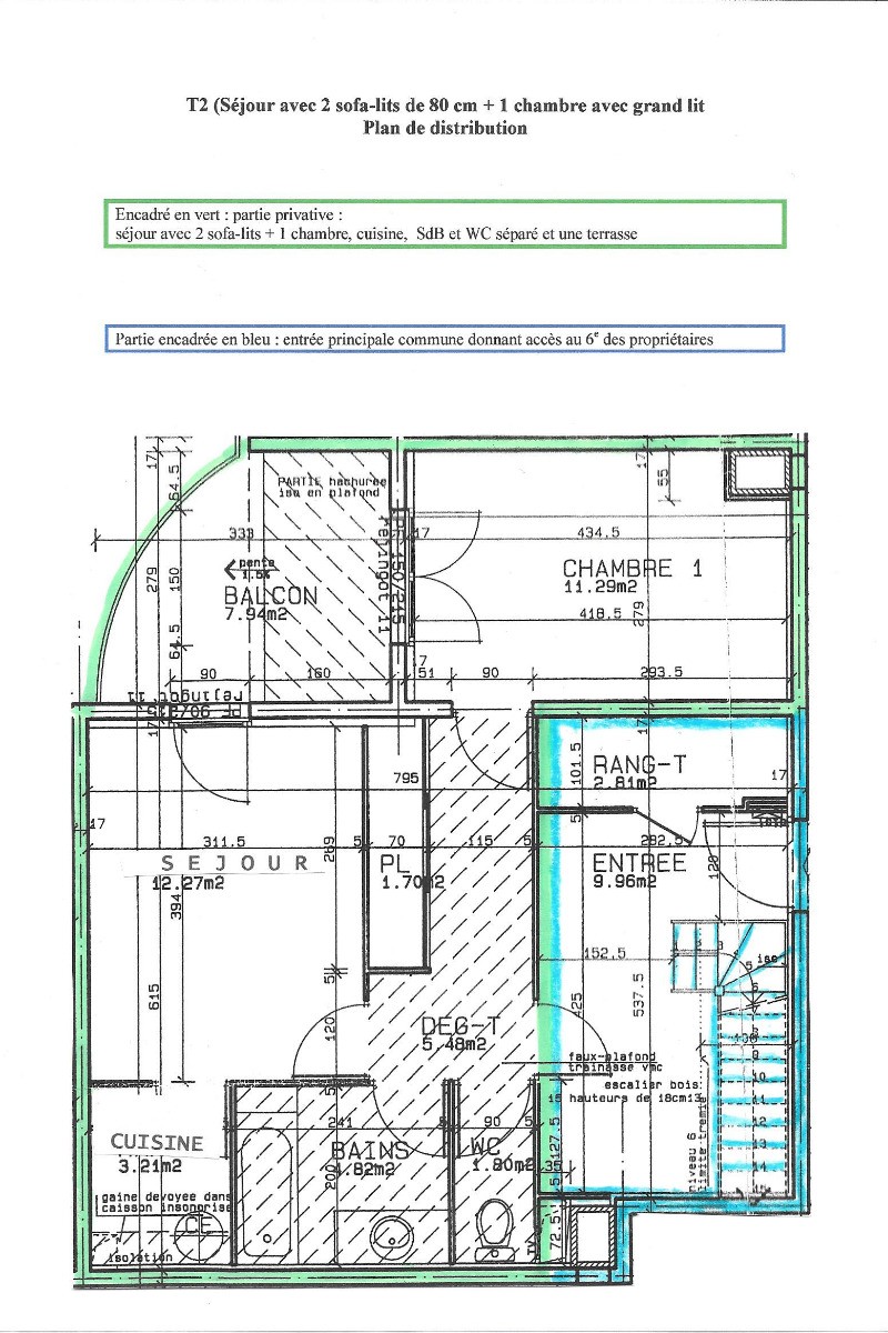 Plan T2 41 m2 + terrasse