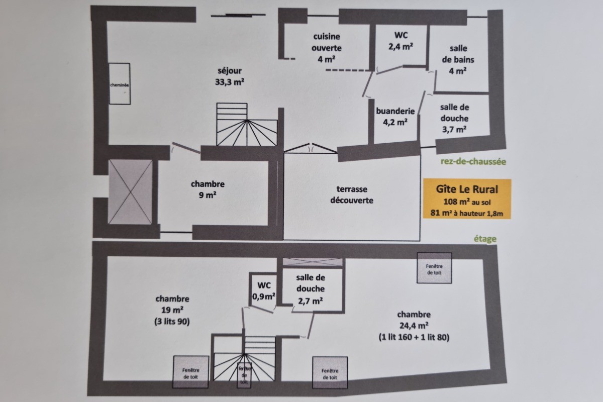 plan du rdc et de l'étage