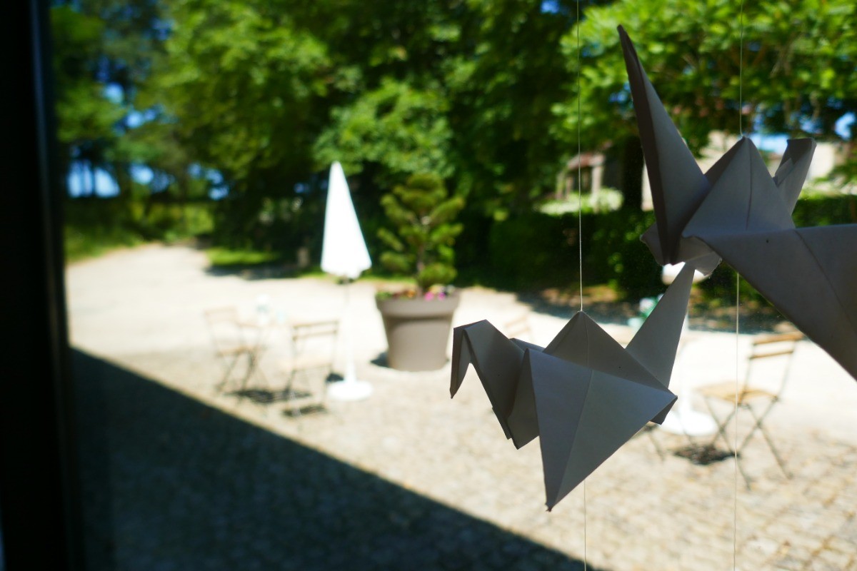 Espace petit déjeuner extérieur commun