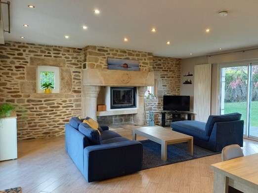 Clévacances - Location 10 personnes - salon - Langueux - Maison avec jacuzzi
