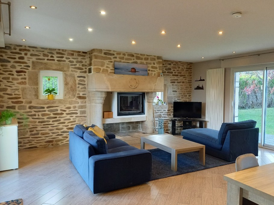 Clévacances - Location 10 personnes - salon - Langueux - Maison avec jacuzzi