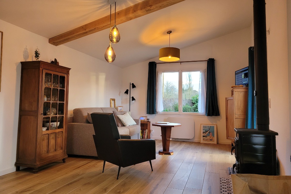 Jacob, Clévacances, location, Plouha, le séjour-salon