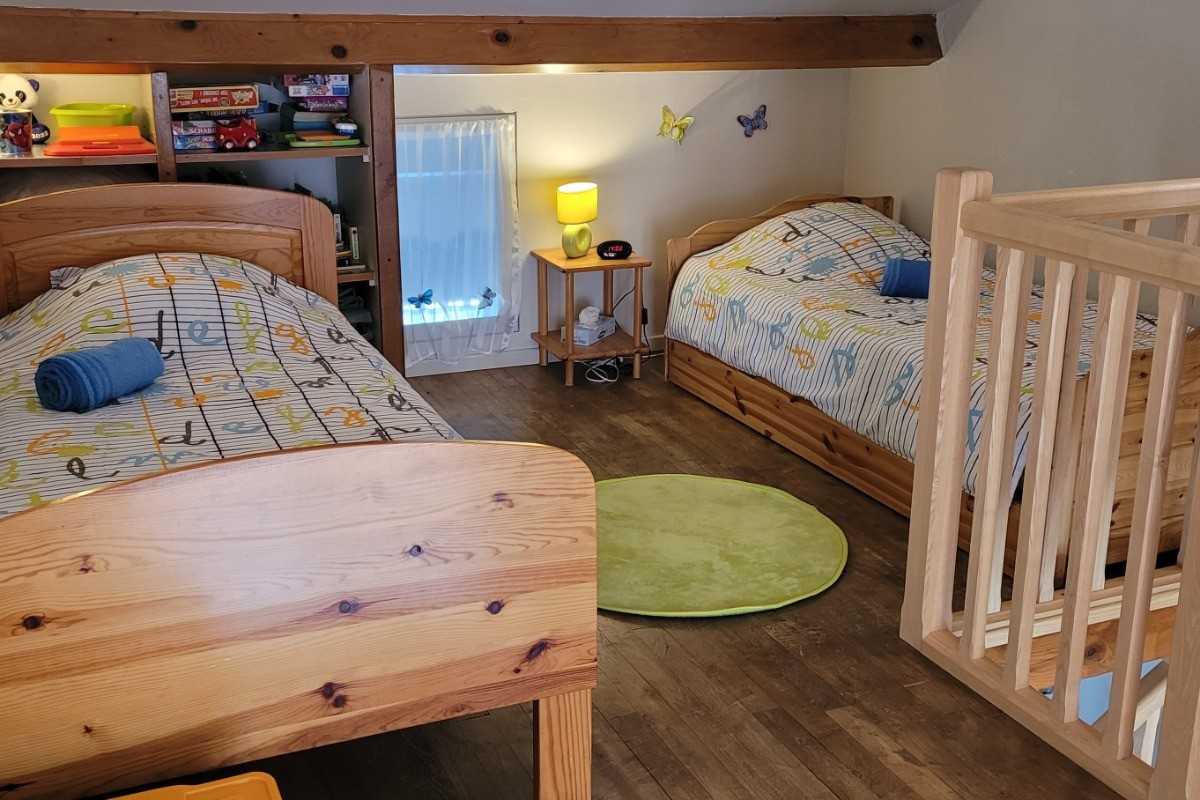 Chambre mezzanine au 3ème niveau.