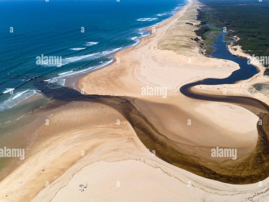 Arrivée Courant d'Huchet dans l'océan 10mn à pied de l'appartement