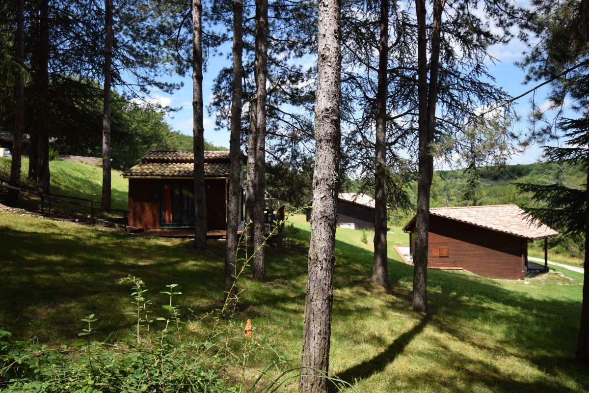 Vue ensemble de tous les chalets