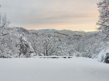 Vue de la chambre l'hiver