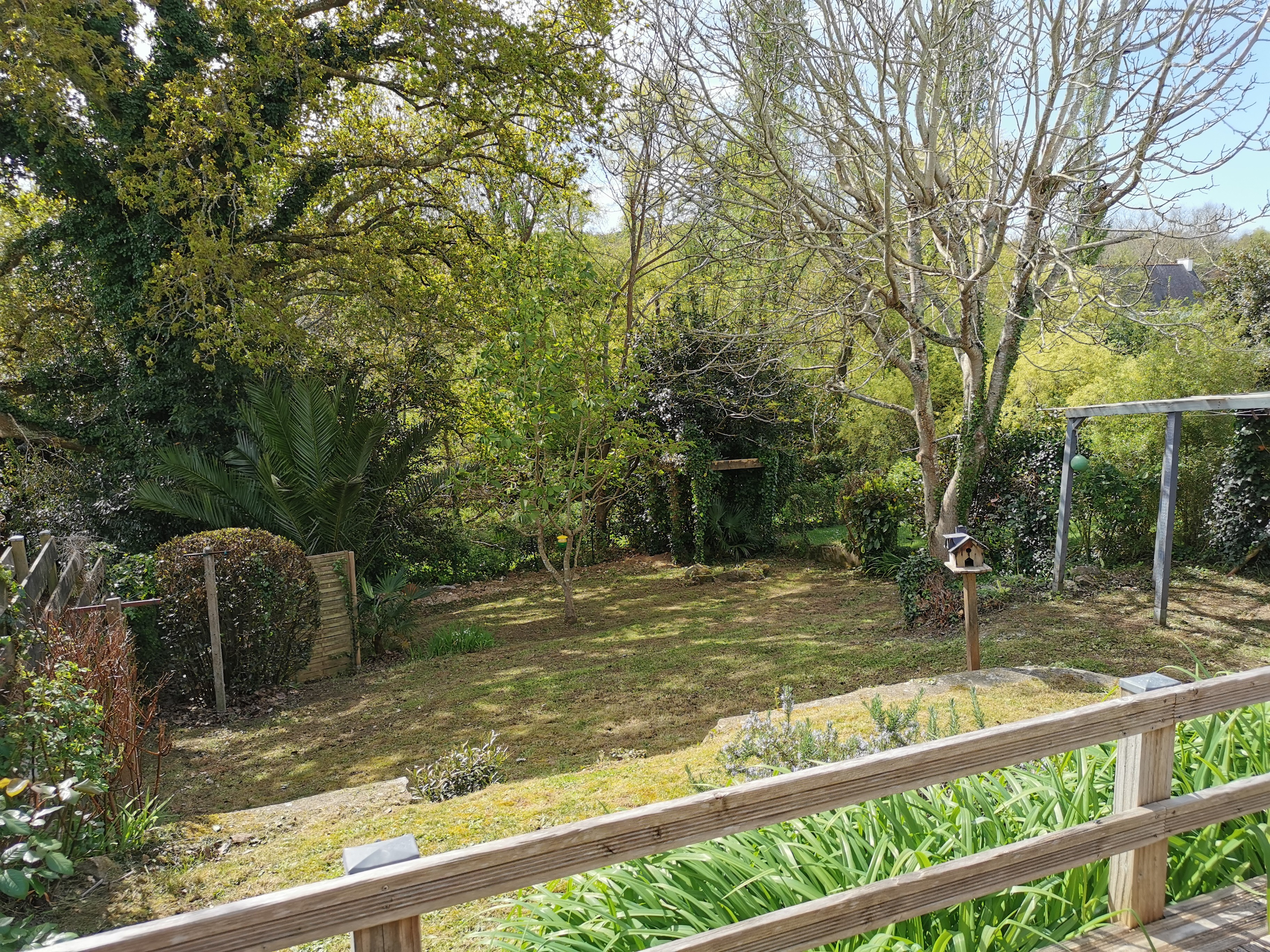 views over the shady, landscaped garden