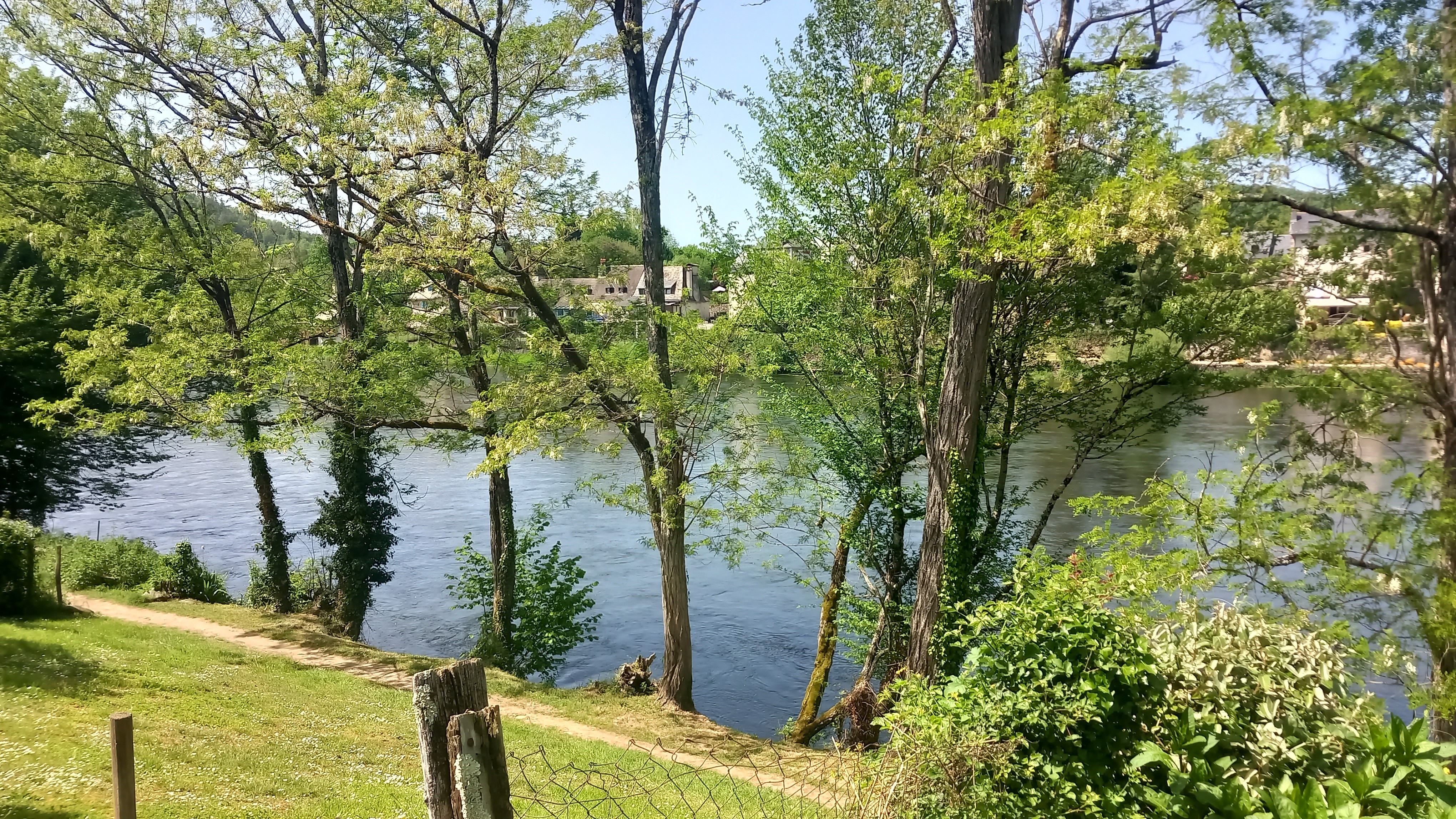 Vue de la Dordogne au fond du terrain