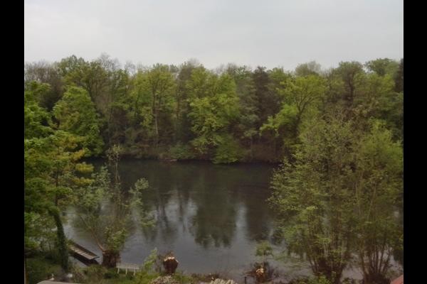 Vue sur la rivière Ill depuis l'une des chambres du gîte