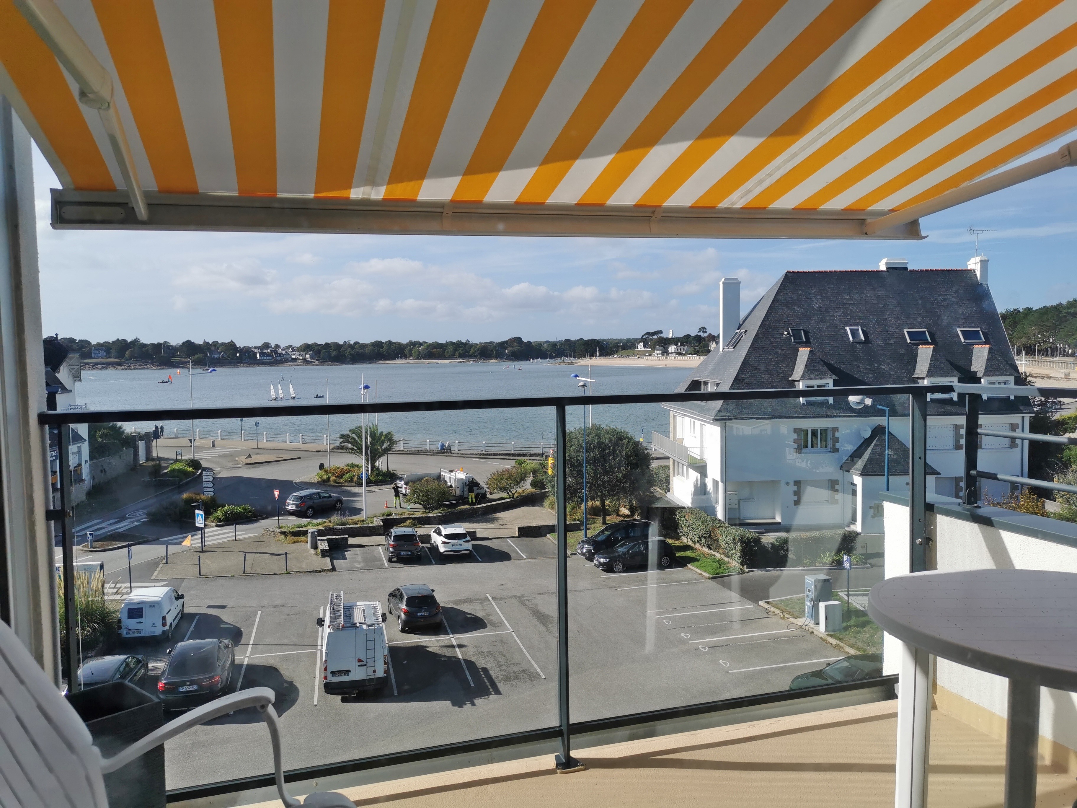 view from the terrace onto Bénodet beach
