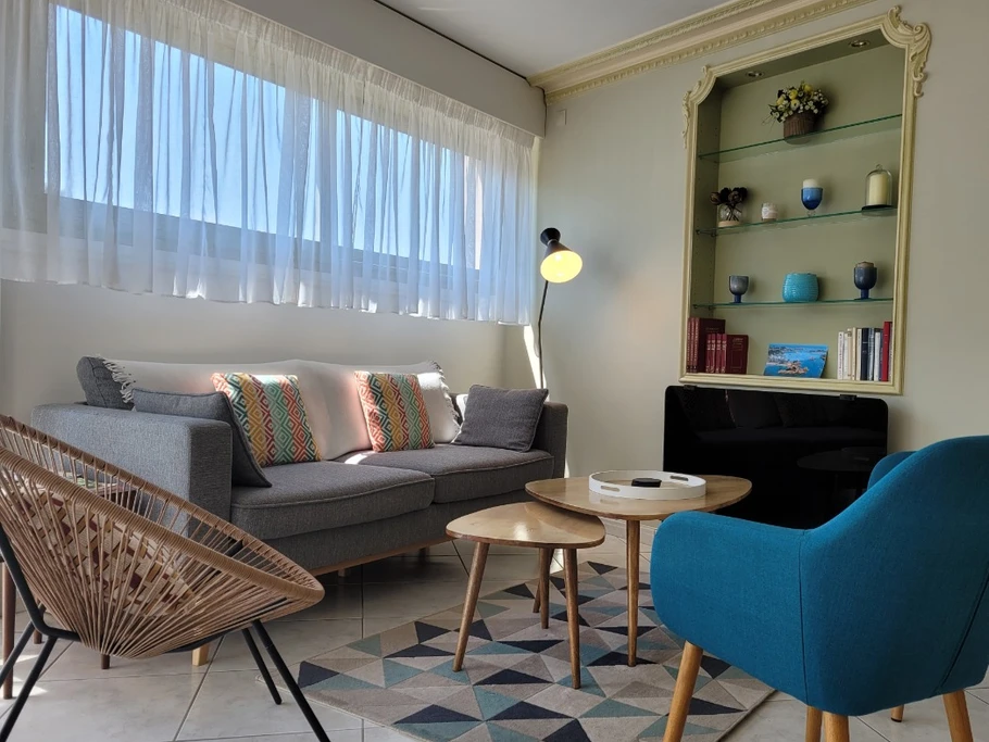 MARRELEC, location, Clévacances, Paimpol, proximité port et commerces, la grande pièce de vie avec espace salon