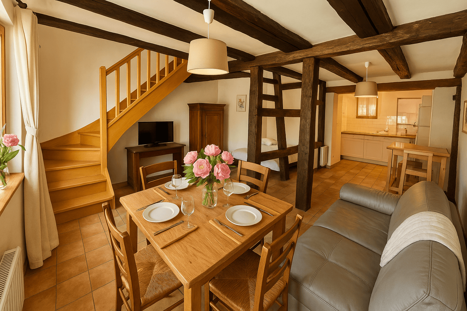 Bienvenue "Au Vigneron Heureux" ! Appartement spacieux et atypique sur 2 niveaux