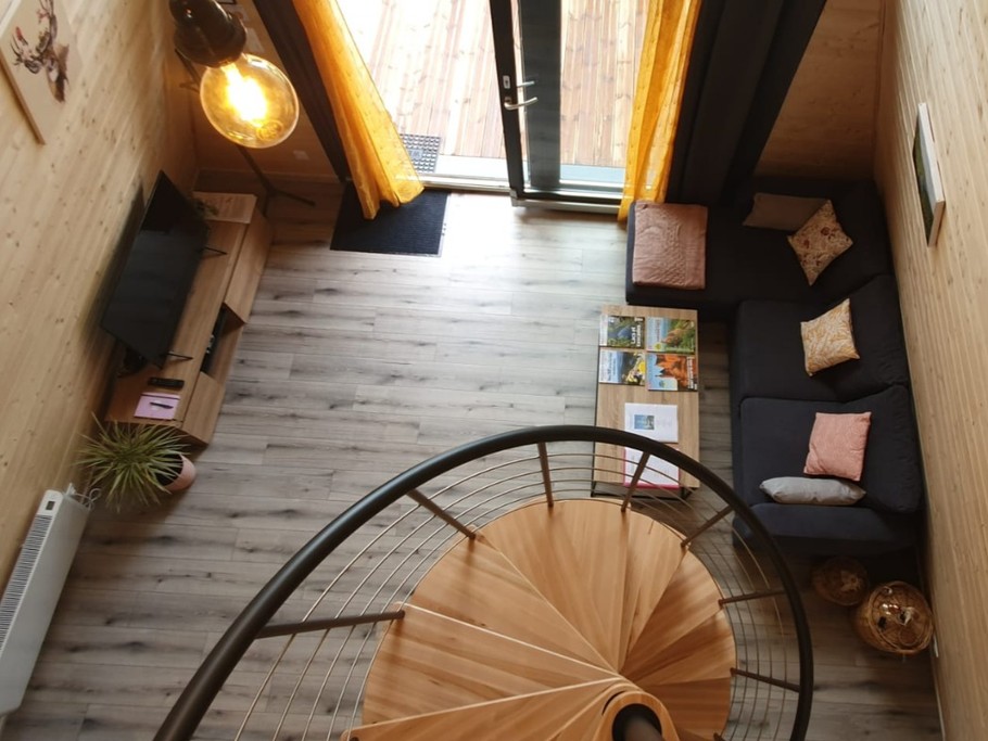 Chalet Chevreuil - Le salon depuis la mezzanine
