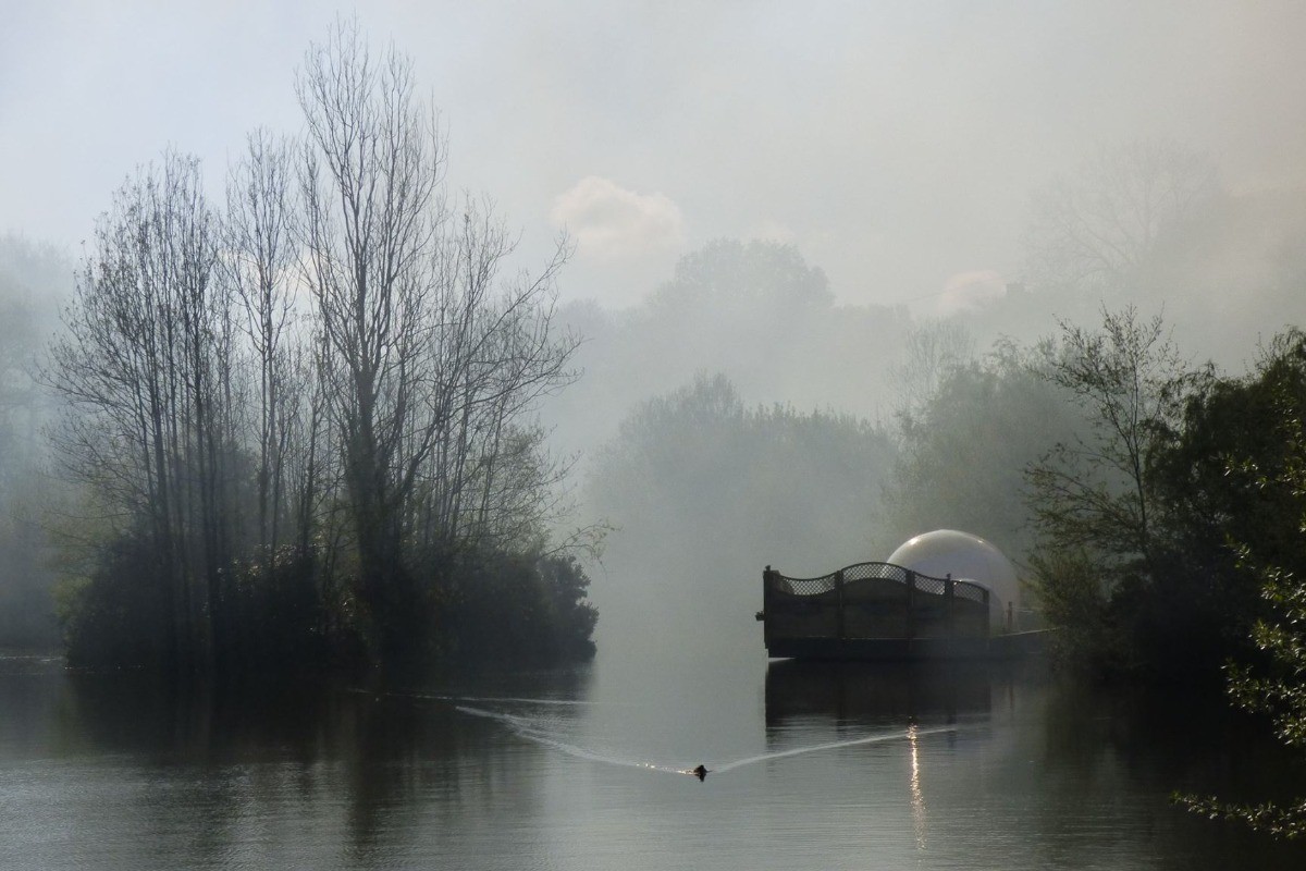 La bulle flottante sur l'étang