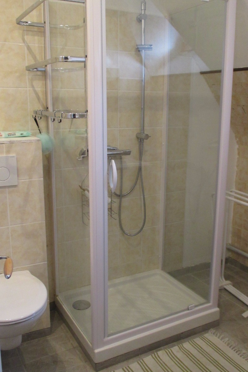 la salle d'eau avec douche et WC