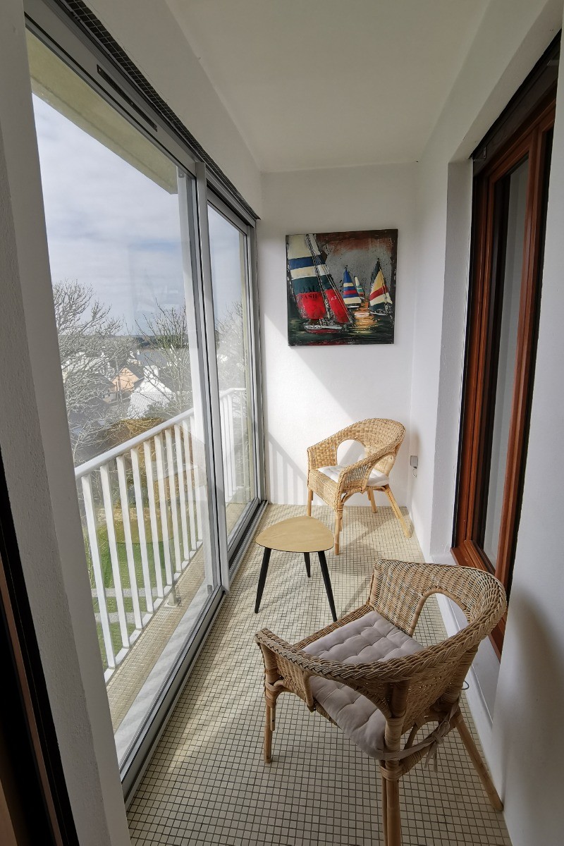 Loggia avec vue sur mer