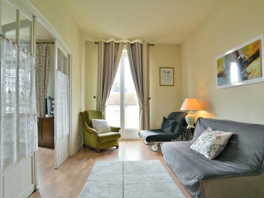 Dans le salon. Canapé-lit confortable pour 2 personnes.