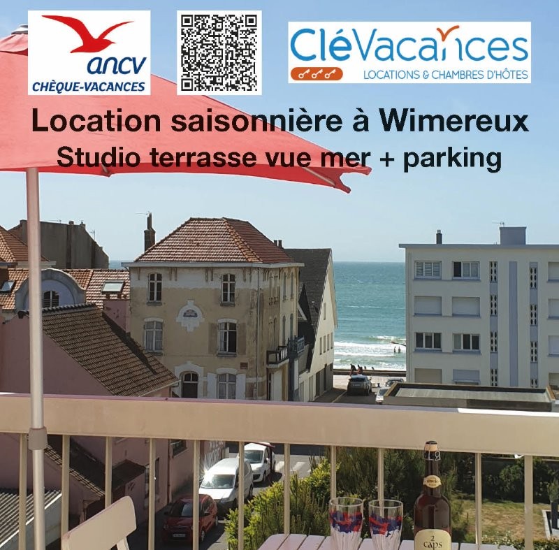 Studio avec terrasse vue mer avec  parking privé  à WIMEREUX